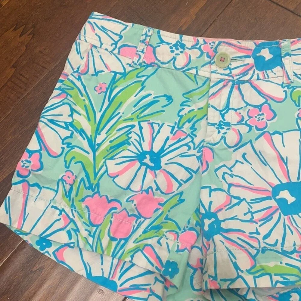 Lilly Pulitzer Callahan Shorts Size 2 Floral Cotton Resort Preppy Summer